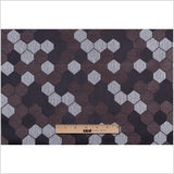 "Cells" Brown and Silver Poly Brocade