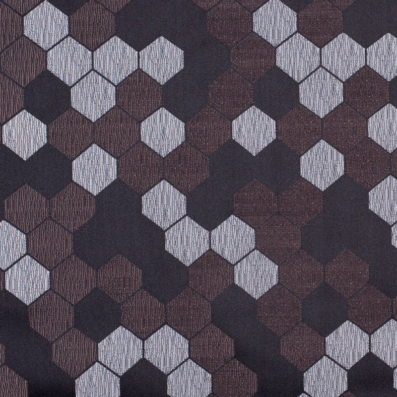 "Cells" Brown and Silver Poly Brocade