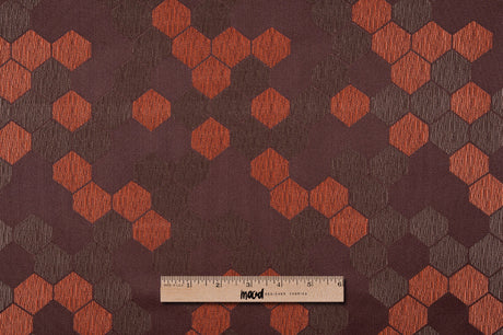 "Cells" Tan and Orange Poly Brocade