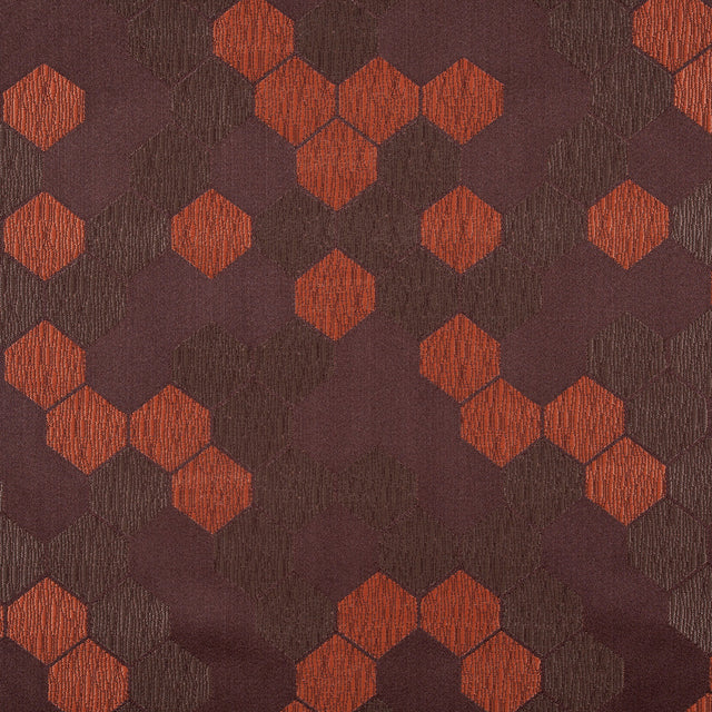 "Cells" Tan and Orange Poly Brocade
