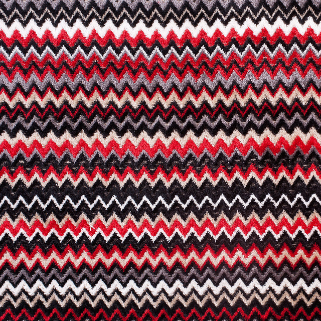 Red & Gray Small Flamestitch Velvet Tapestry