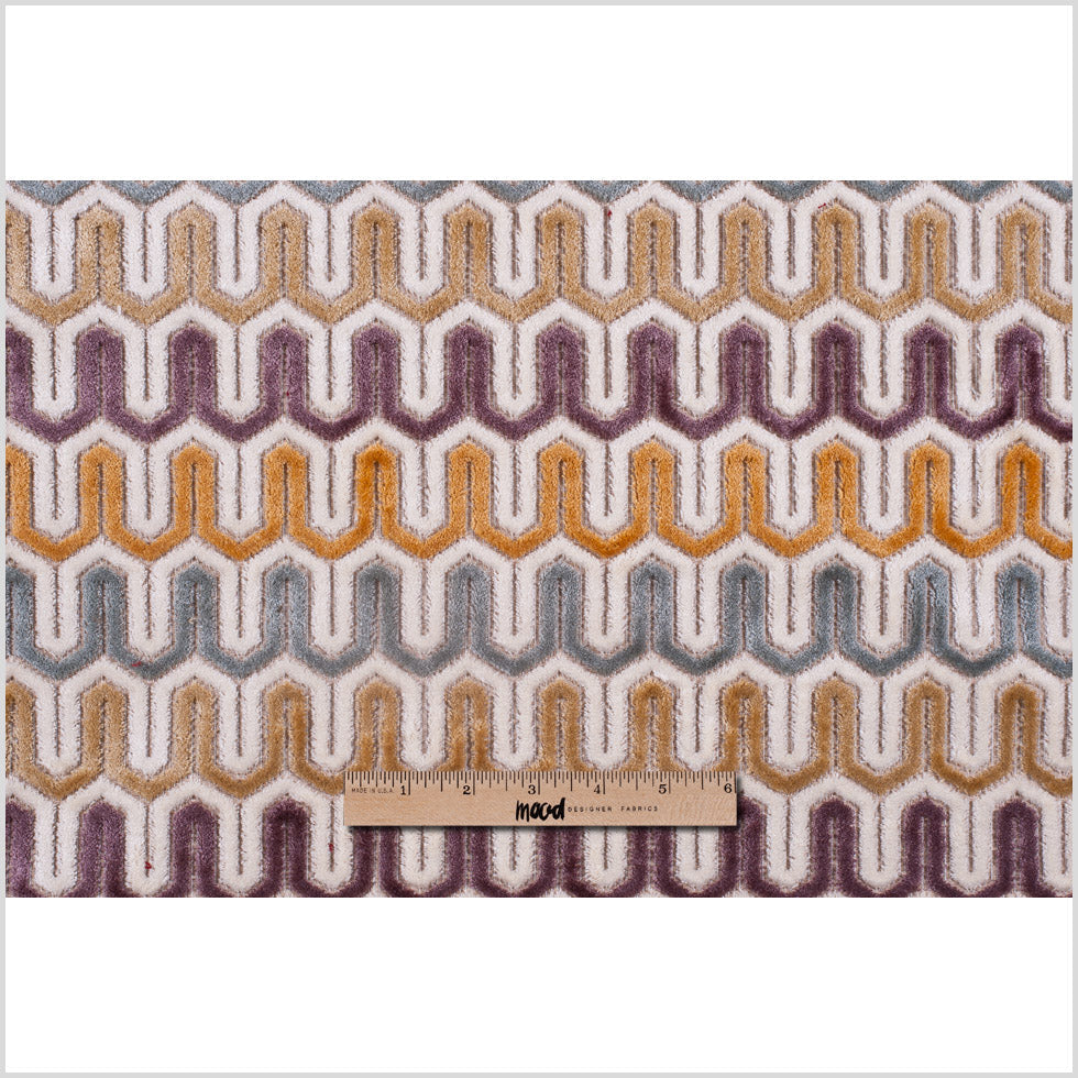 Ivory Geometric Velvet Tapestry
