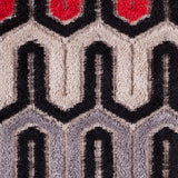 Black, Red and Gray Geometric Velvet Tapestry