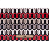 Black, Red and Gray Geometric Velvet Tapestry