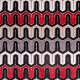 Black, Red and Gray Geometric Velvet Tapestry