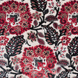 Red & Black Floral Velvet Tapestry