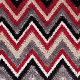 Red & Gray Flamestitch Velvet Tapestry