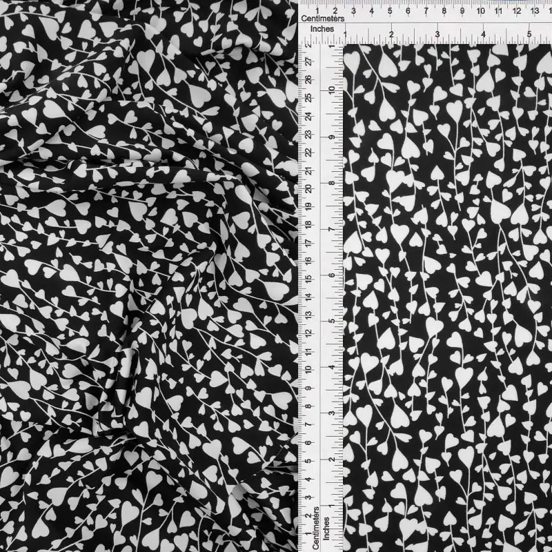 1 Yard DTY Heart Print Stretch Knit Fabric 58 Inch Wide