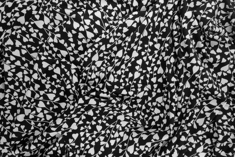 1 Yard Polyester Spandex DTY Knit Fabric Soft Stretch Heart Print 58/60" Width
