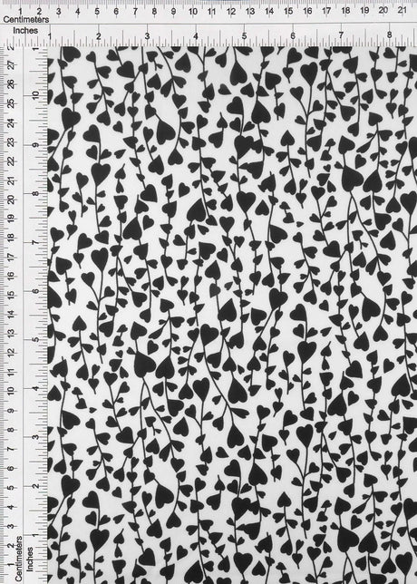 1 Yard Polyester Spandex DTY Knit Fabric Soft Stretch Heart Print 58/60" Width