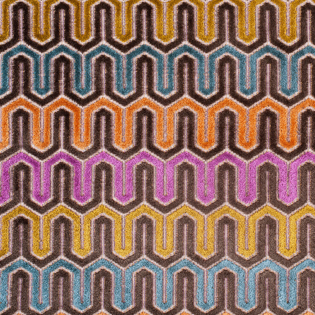 Brown & Purple Geometric Velvet Tapestry