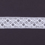 Polyester Crochet Lace Trim 1” - White Abstract - Made in Europe