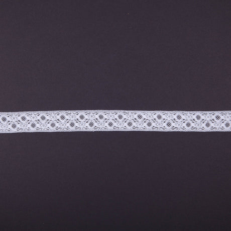 Polyester Crochet Lace Trim 1” - White Abstract - Made in Europe