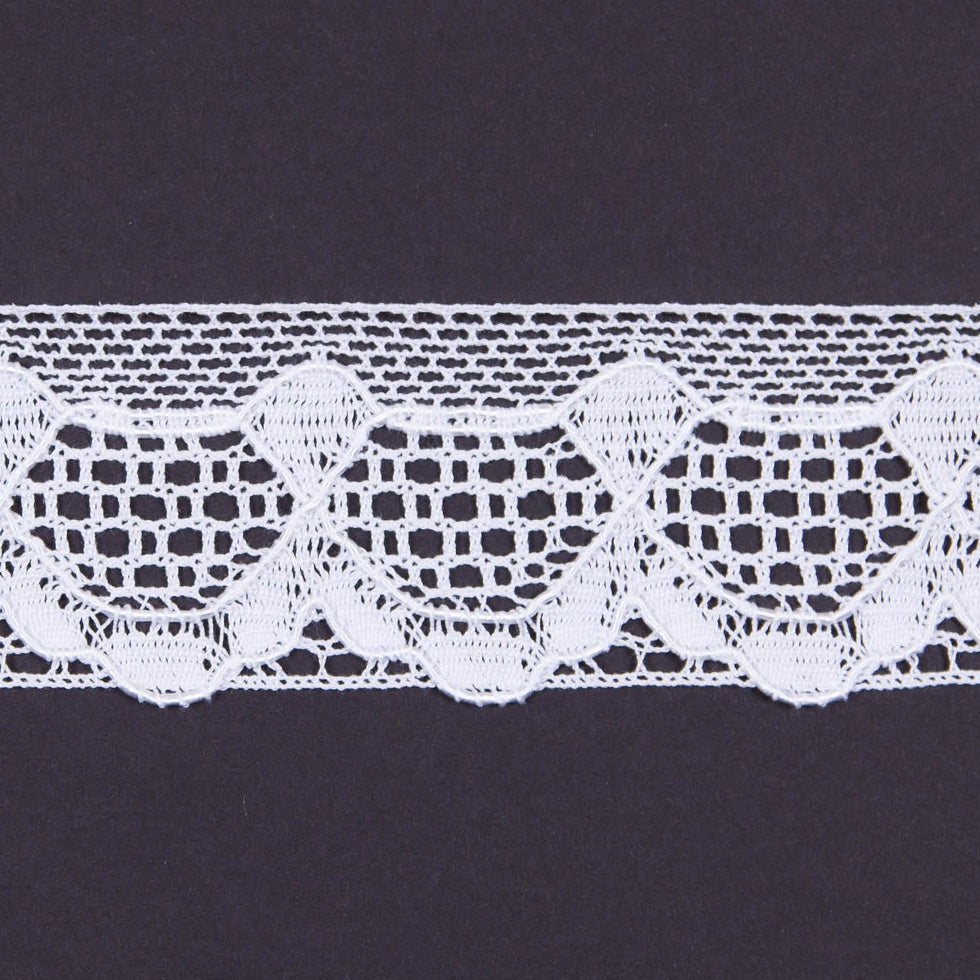 2.25" White Cotton European Crochet Trim