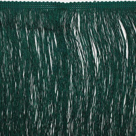 European Chainette Fringe Trim - 8" - Emerald Green - Lindsay Collection