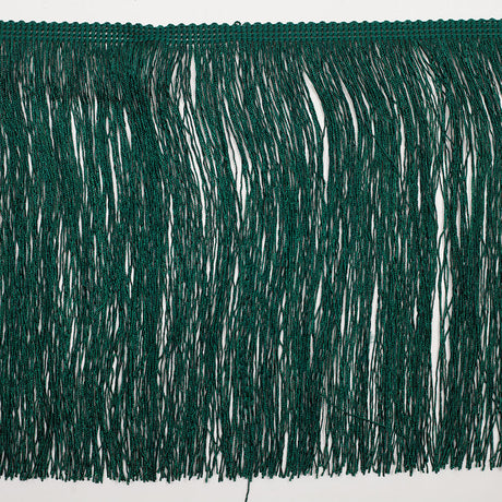 European Chainette Fringe Trim - 8" - Emerald Green - Lindsay Collection