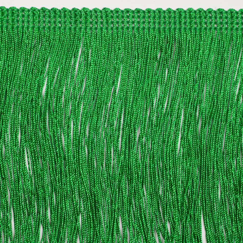 European Chainette Fringe Trim - 4" - Green - Lindsay Collection