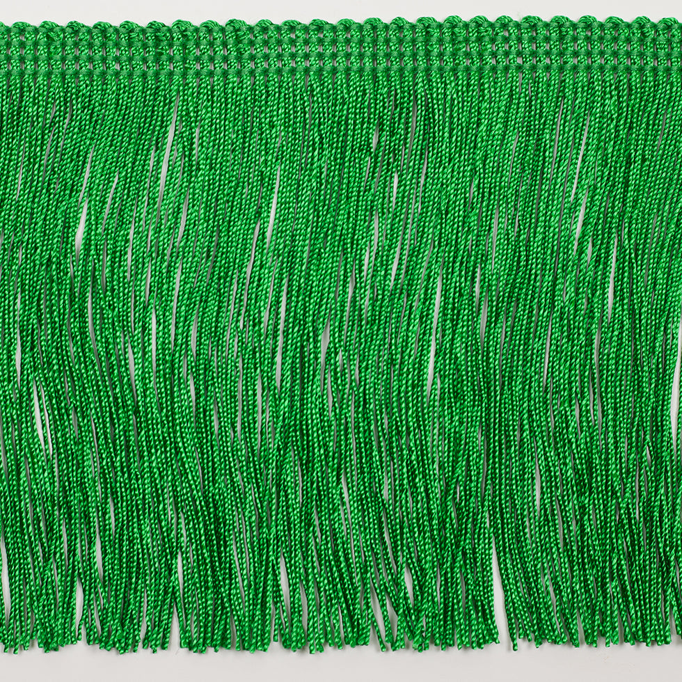 European Chainette Fringe Trim - 4" - Green - Lindsay Collection