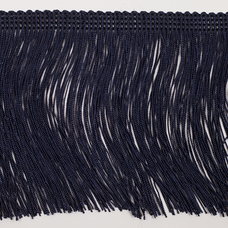 European Chainette Fringe Trim - 4" - Dark Blue - Lindsay Collection