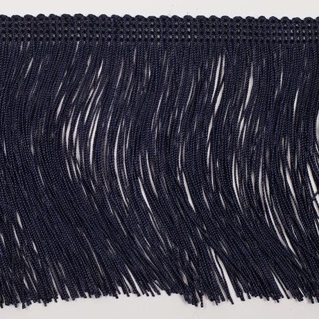 European Chainette Fringe Trim - 4" - Dark Blue - Lindsay Collection