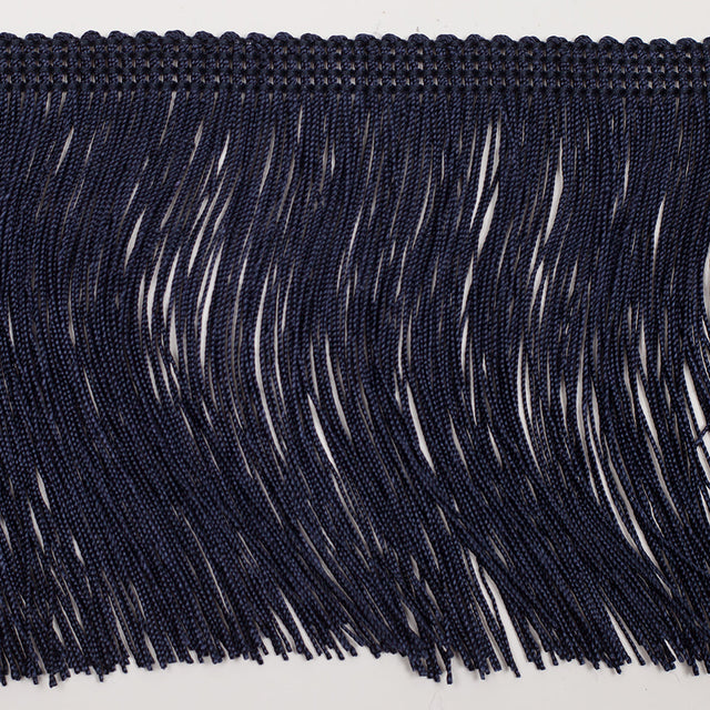 European Chainette Fringe Trim - 4" - Dark Blue - Lindsay Collection