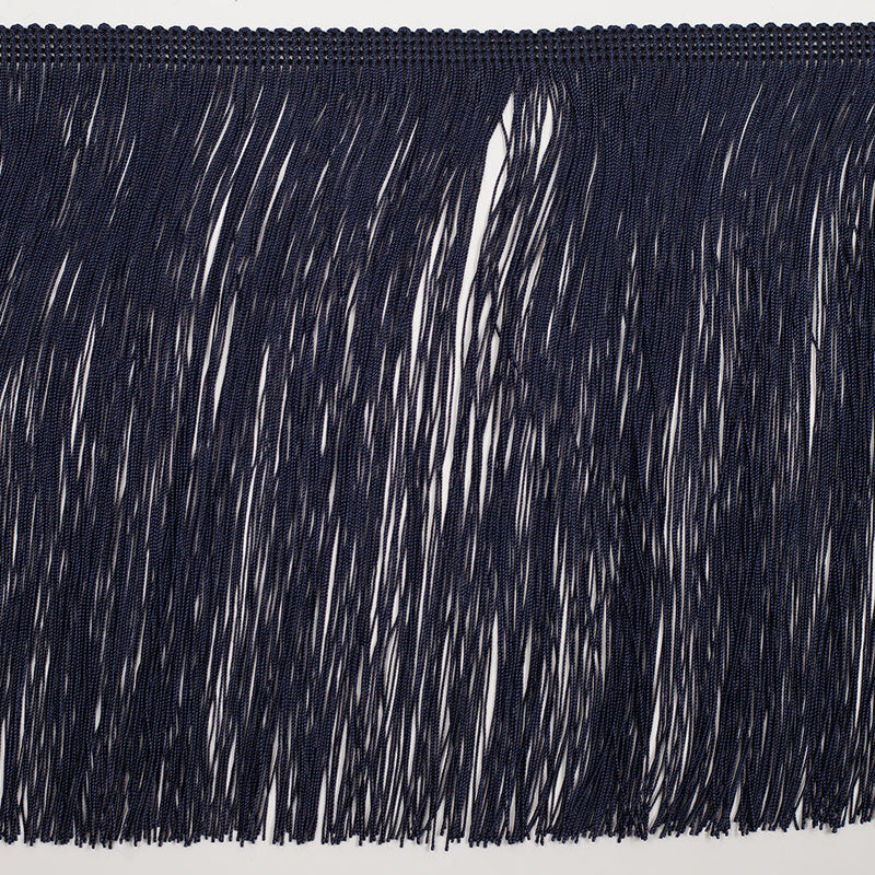 European Chainette Fringe Trim - 8" - Dark Blue - Lindsay Collection