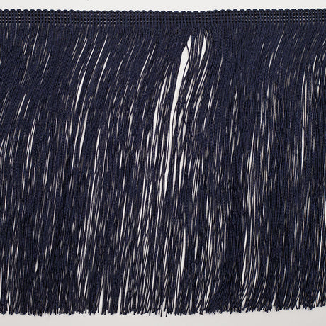 European Chainette Fringe Trim - 8" - Dark Blue - Lindsay Collection