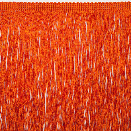 European Chainette Fringe Trim - 8" - Orange - Lindsay Collection