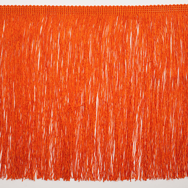 European Chainette Fringe Trim - 8" - Orange - Lindsay Collection