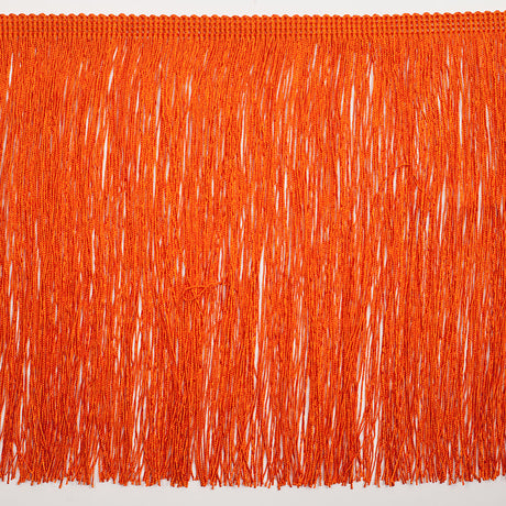 European Chainette Fringe Trim - 8" - Orange - Lindsay Collection