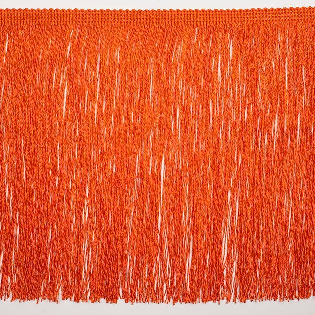 European Chainette Fringe Trim - 8" - Orange - Lindsay Collection