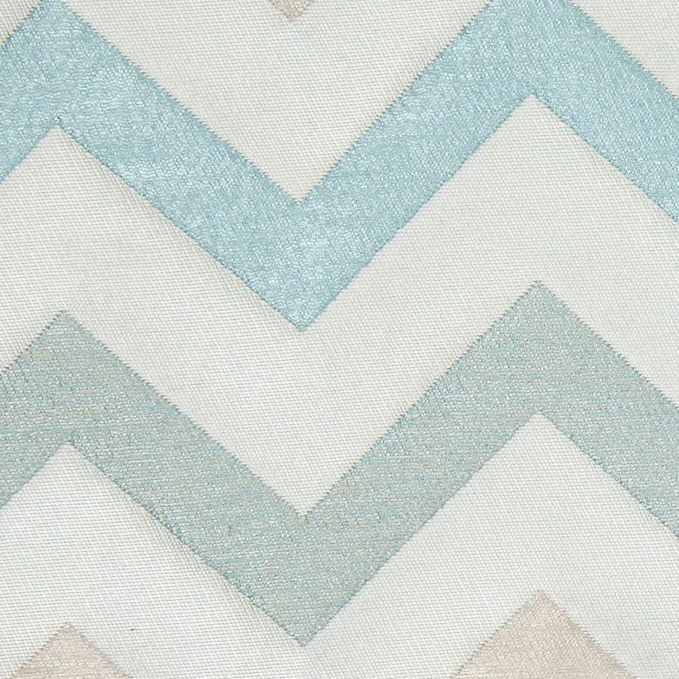 Ivory/Aqua Bold Chevron Jacquard