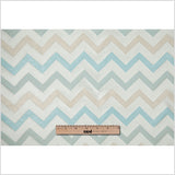 Ivory/Aqua Bold Chevron Jacquard