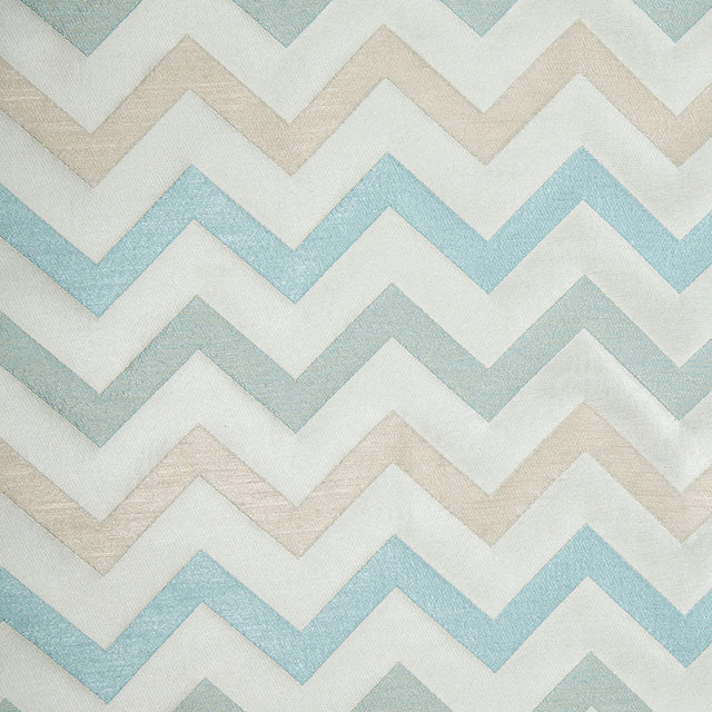 Ivory/Aqua Bold Chevron Jacquard