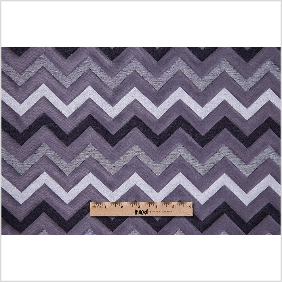 Gray/Black Bold Chevron Jacquard