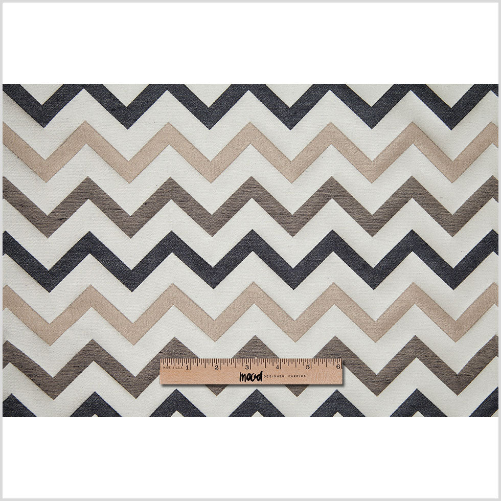 Beige/Black Bold Chevron Jacquard