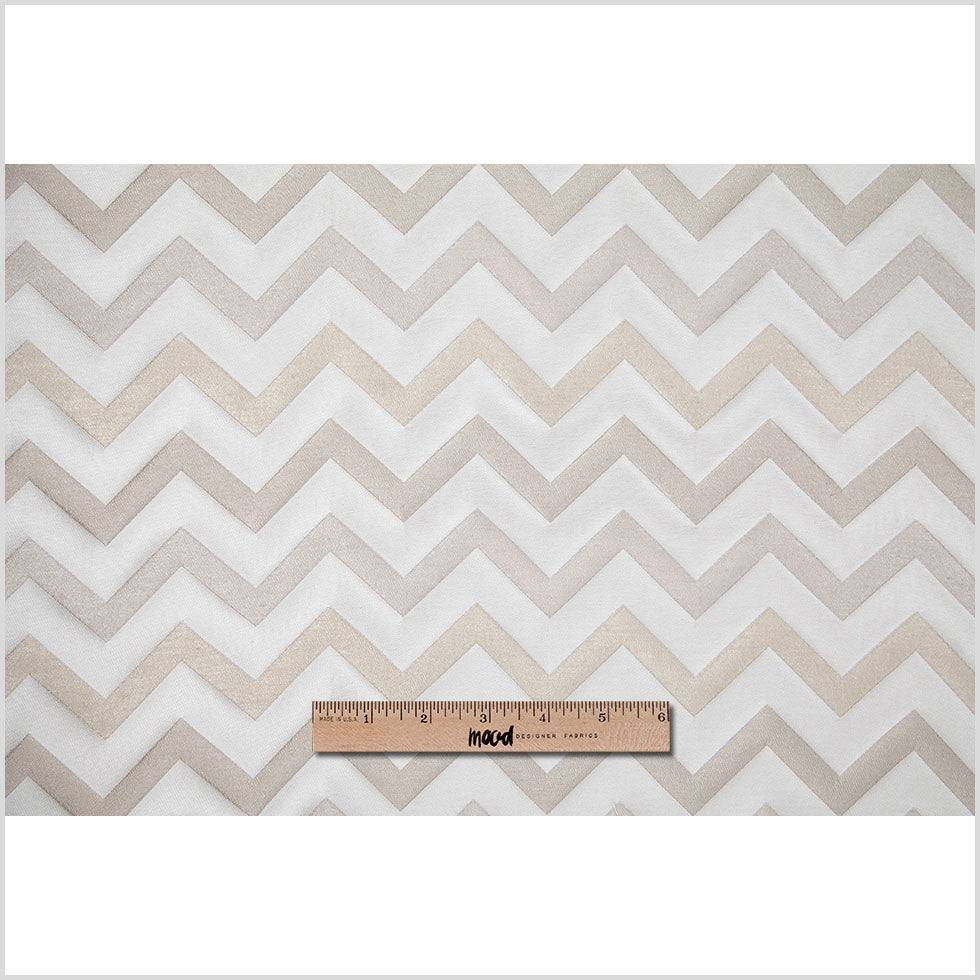 Ivory/Champagne Bold Chevron Jacquard