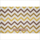 Chartreuse/Brown Bold Chevron Jacquard