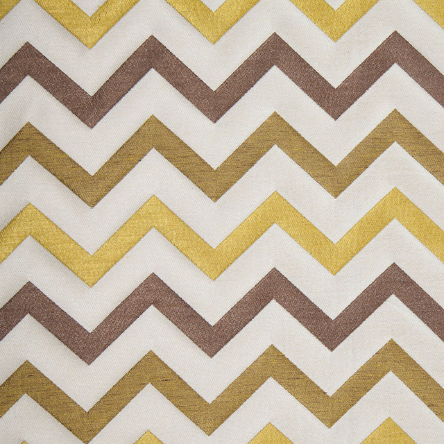 Chartreuse/Brown Bold Chevron Jacquard