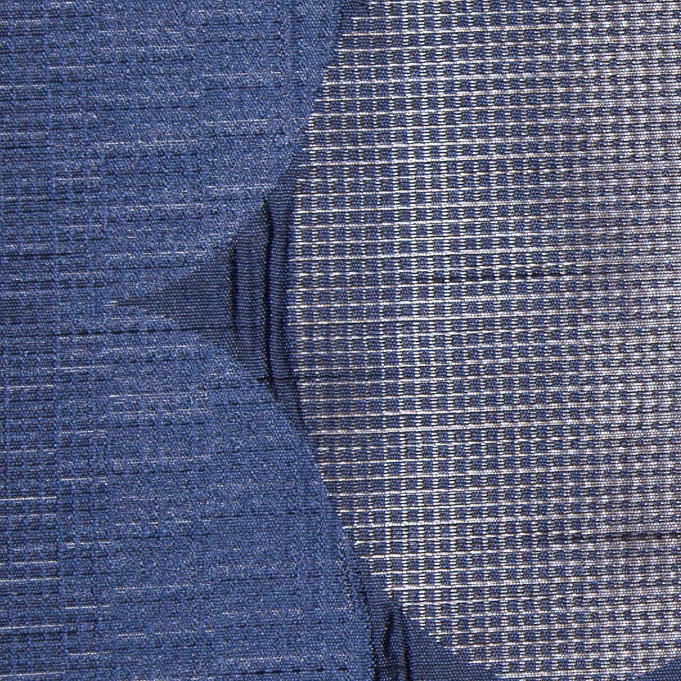 Blue/Silver Rows of Ovals Textured Jacquard