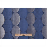 Blue/Silver Rows of Ovals Textured Jacquard