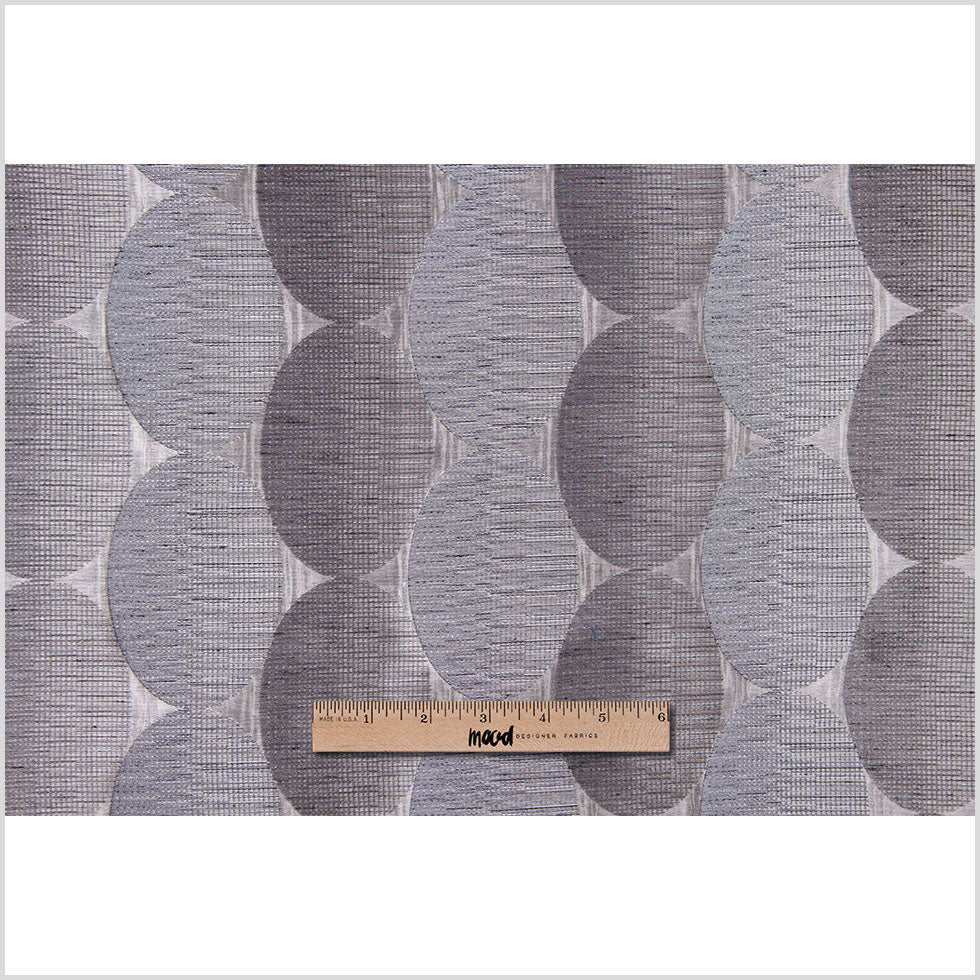 Silver Rows of Ovals Textured Jacquard