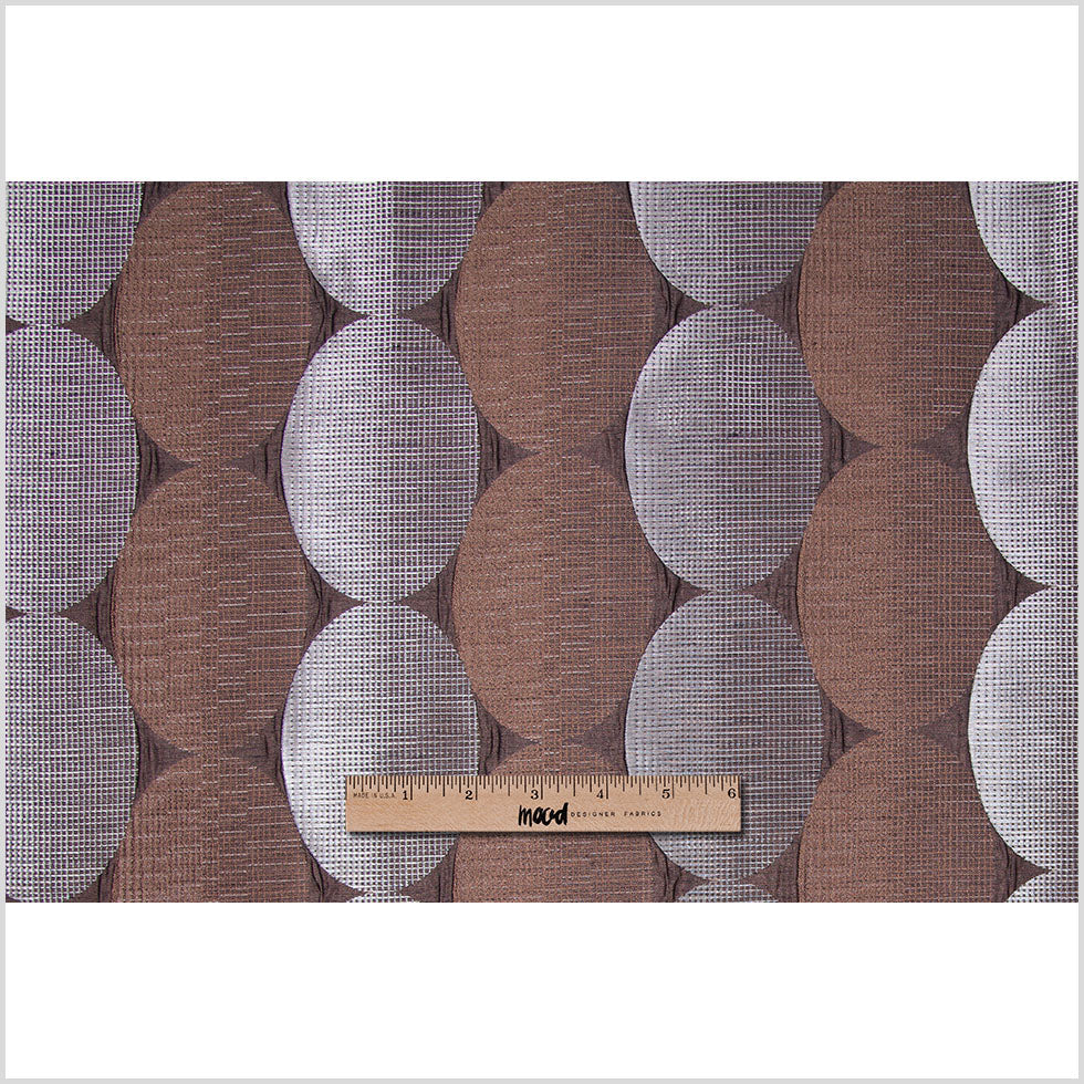 Espresso Rows of Ovals Textured Jacquard