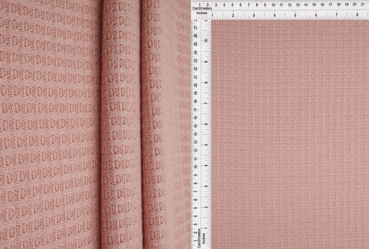 Waffle Stretch Knit Fabric Solid