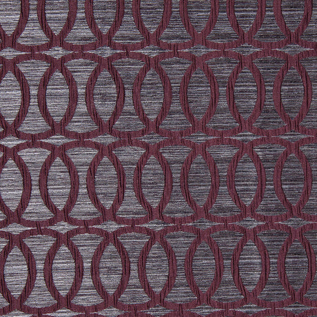Burgundy Entwined Circles Brocade
