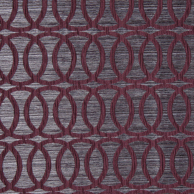 Burgundy Entwined Circles Brocade