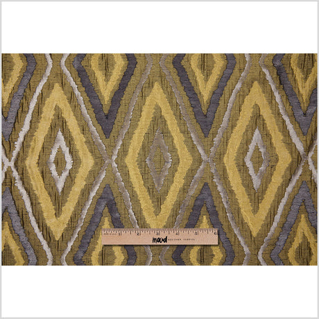 Chartreuse/Gray Dramatic Diamonds Brocade