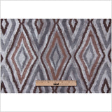 Silver/Brown Dramatic Diamonds Brocade