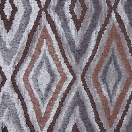 Silver/Brown Dramatic Diamonds Brocade