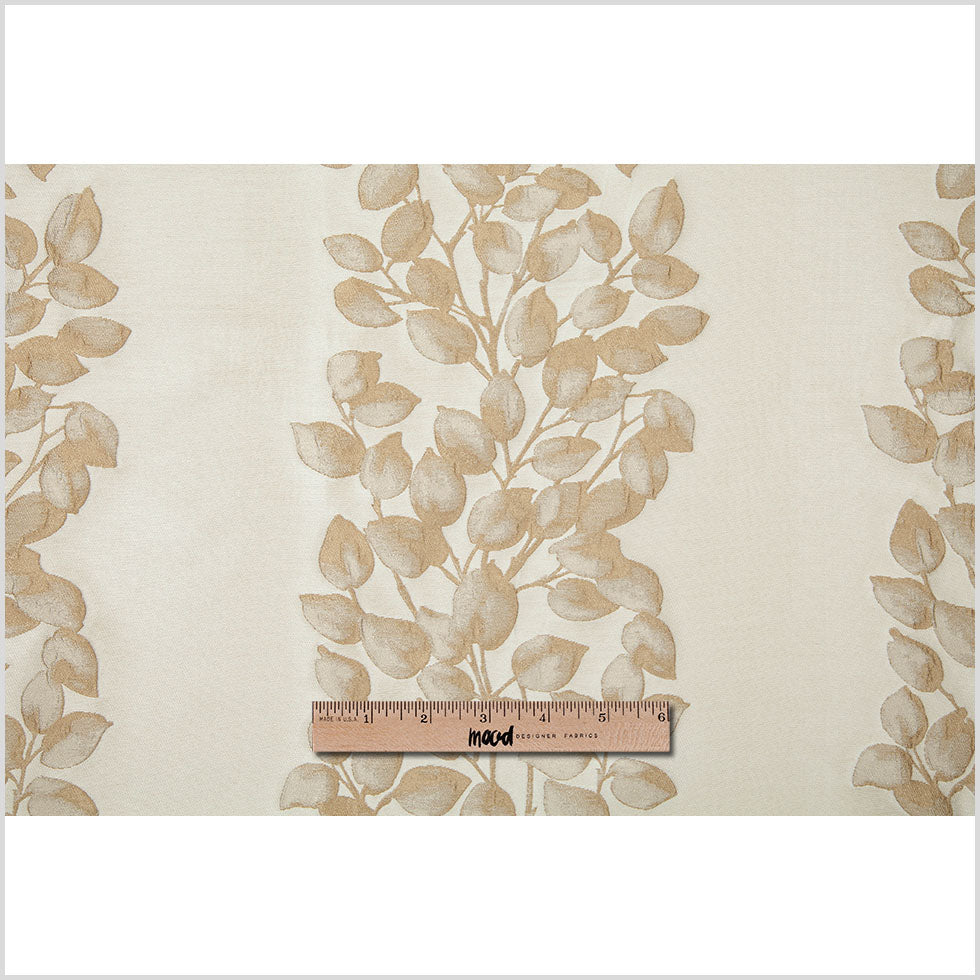 Beige Columns of Leaves Brocade